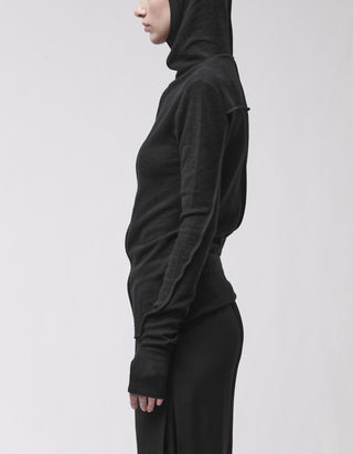 Fleece-Longsleeve mit Kapuze
