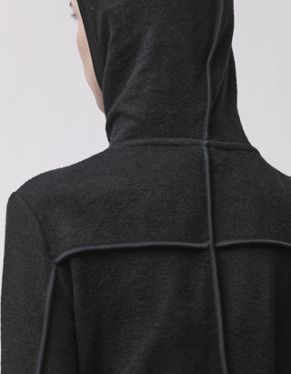 Fleece-Longsleeve mit Kapuze