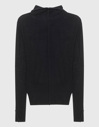 Fleece-Longsleeve mit Kapuze