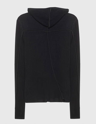 Fleece-Longsleeve mit Kapuze