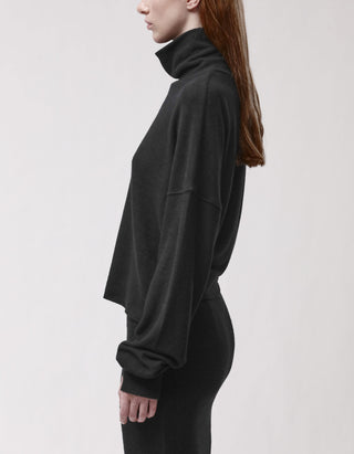 Oversize Fleece-Rollkragenpullover