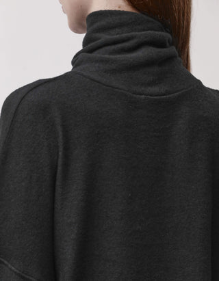 Oversize Fleece-Rollkragenpullover