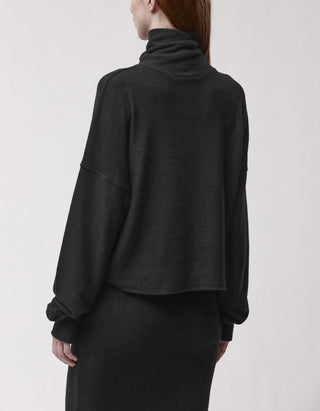 Oversize Fleece-Rollkragenpullover