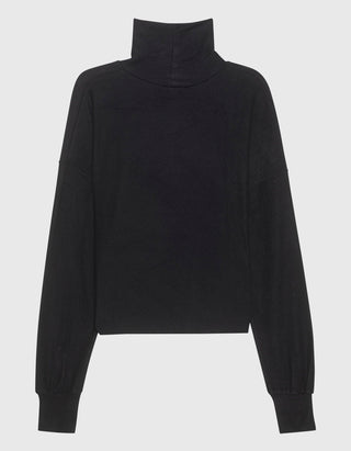 Oversize Fleece-Rollkragenpullover