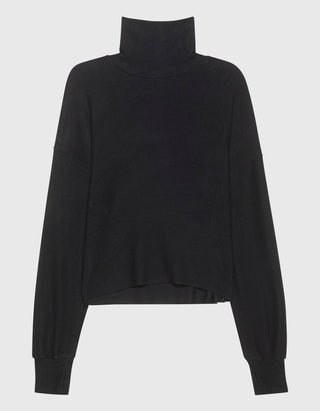 Oversize Fleece-Rollkragenpullover