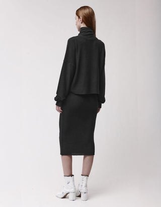 Oversize Fleece-Rollkragenpullover