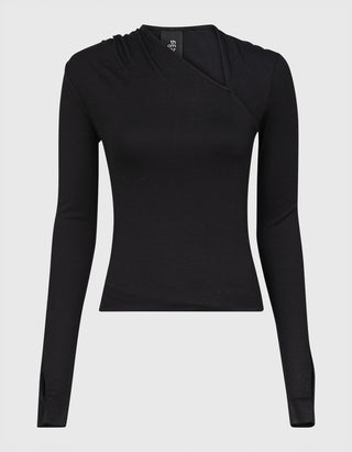 Longsleeve mit asymmetrischem Ausschnitt