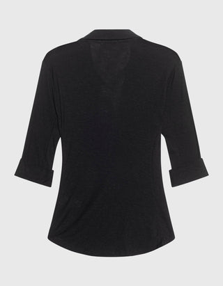 Taillierte Jersey-Bluse mit Brusttaschen