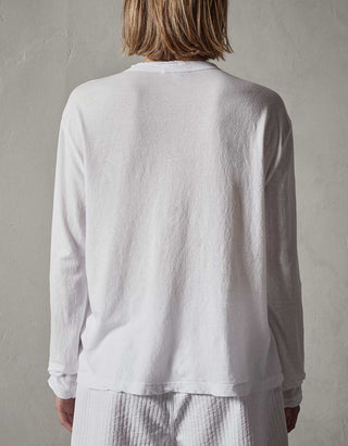 Longsleeve mit Rundhalsausschnitt in Crêpe-Optik