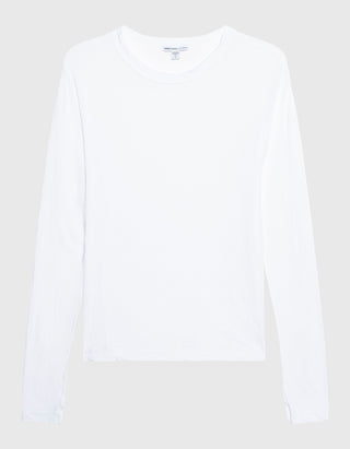 Longsleeve mit Rundhalsausschnitt in Crêpe-Optik