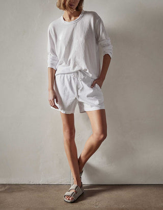 Longsleeve mit Rundhalsausschnitt in Crêpe-Optik