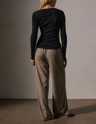 Geripptes Baumwoll-Kaschmir-Longsleeve