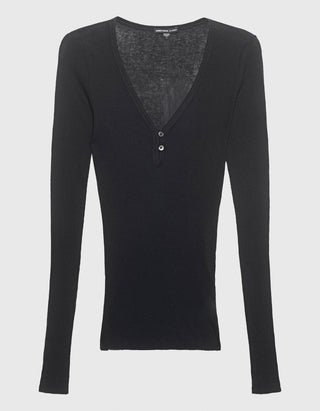 Geripptes Baumwoll-Kaschmir-Longsleeve