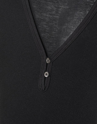 Geripptes Baumwoll-Kaschmir-Longsleeve