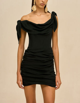One-Shoulder Seiden-Kleid Deanna