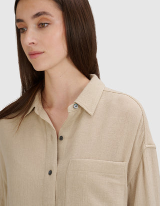 Relaxed-Fit Musselin Bluse Dyed Viscose Wool
