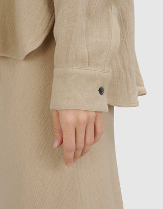 Relaxed-Fit Musselin Bluse Dyed Viscose Wool