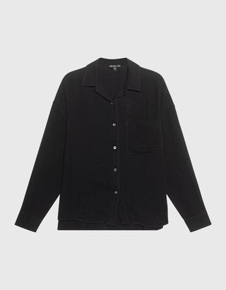 Relaxed-Fit Musselin Bluse Dyed Viscose Wool