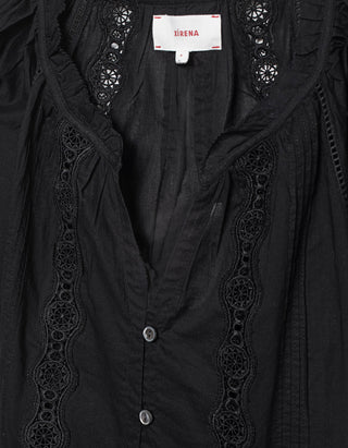 Bestickte Kurzarm-Bluse Bianca