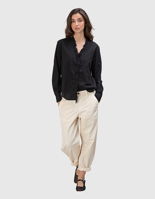 Baumwoll-Hemd Kayde mit Rüschen