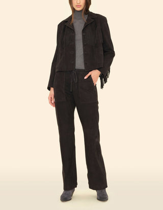 Straight-Leg Veloursleder-Hose Clyde