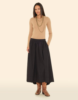 Ausgestellter Baumwoll-Midi-Rock Gwynn