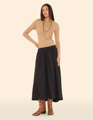 Ausgestellter Baumwoll-Midi-Rock Gwynn