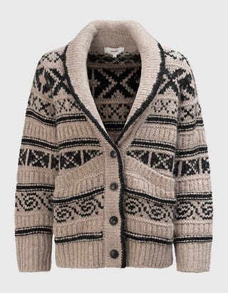 Gemusterter Alpaka-Mix Cardigan Vail