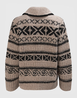 Gemusterter Alpaka-Mix Cardigan Vail