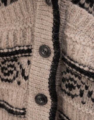 Gemusterter Alpaka-Mix Cardigan Vail