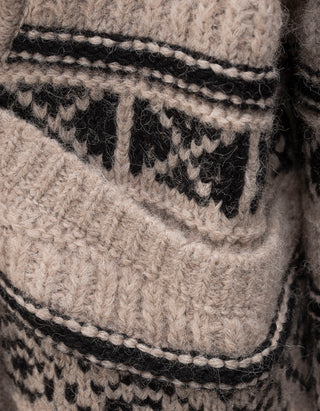 Gemusterter Alpaka-Mix Cardigan Vail