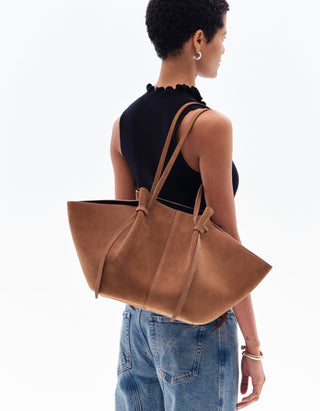 Veloursleder-Tasche Large Mochi