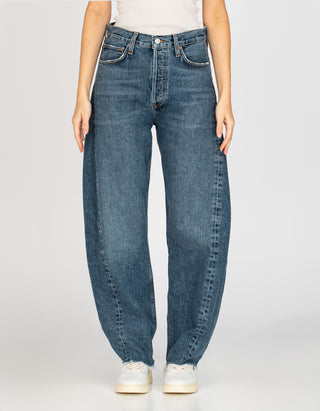 High Waist Barrel-Leg Jeans