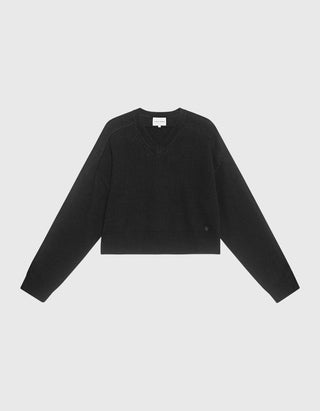 Oversize Kaschmirpullover mit V-Auschnitt