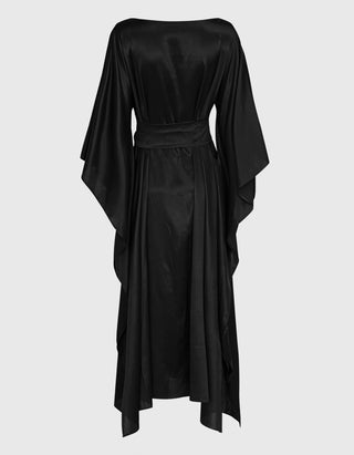 Seiden Kaftankleid mit Bindegürtel