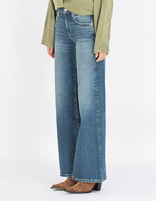 Washed-Out Wide-Leg Jeans