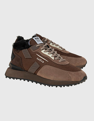 Gefütterter Veloursleder-Mix Sneaker