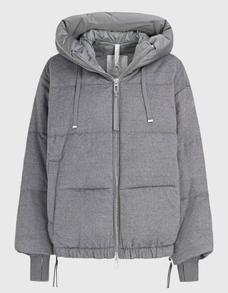 Material-Mix Daunen-Jacke