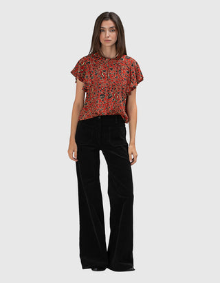 High-Rise Flare-Leg Kord-Hose Florence