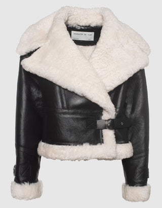 Lamm-Leder-Shearling-Jacke