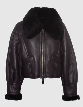 Lamm-Leder-Shearling Jacke