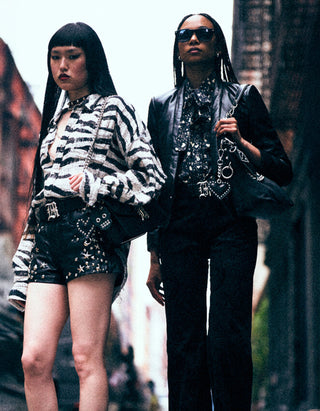 Gemustertes Oversize Hemd im Destroyed-Look