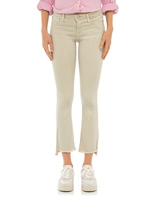 Kick-Flare Cropped Jeans mit offenem Saum