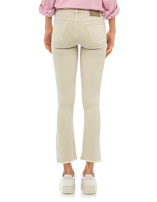 Kick-Flare Cropped Jeans mit offenem Saum