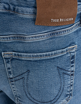 Washed-Out Jeans mit offenem Saum
