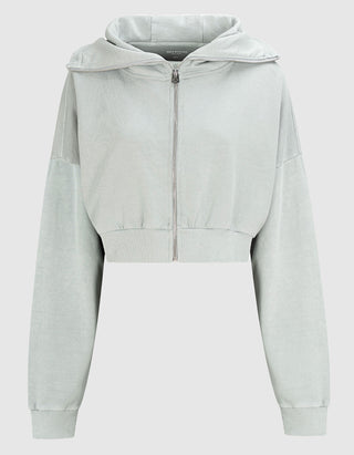 Cropped Zipper Hoodie