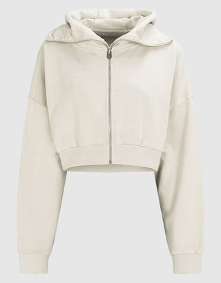 Cropped Zipper Hoodie